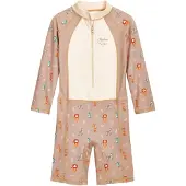 Playshoes UV-skydd beige / cappuccino / petrol / orange