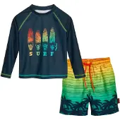 Playshoes UV-skydd 'Surf' marinblå / grön / ljusgrön / orange