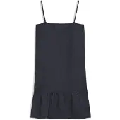 HUGO Spaghetti-strap dress in cotton-blend denim