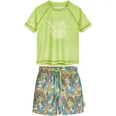 Playshoes UV-skydd 'Wave' azur / oliv / äpple / pastellgrön