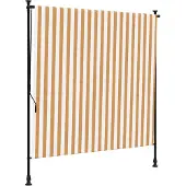 vidaXL Rullgardin utomhus orange och vit 200x270 cm tyg&stål