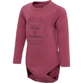 Hummel Body L/s - hmlHelga - Jordröd m. Logo - - 68 - Body L/Ä