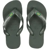 Havaianas - Sandaler och flip-flops - Brasil Logo Green Olive/Green Olive för Unisex - Storlek 37 - 38 - Khaki