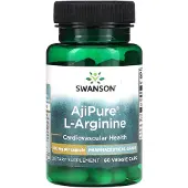 Swanson Health Ajipure L-Arginin, 500 mg, 60 vegetabiliska kapslar