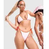 Unlike Humans Heat Triangle Bikini Bottoms, rosa