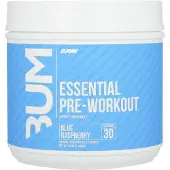 Raw Nutrition , Bum, Essentiellt Pre-Workout Kosttillskott, Blå Hallon, 14,39 oz (408 gram)
