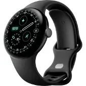 Google Pixel Watch 4 - 45 mm - mattsvart aluminium - smart klocka med aktivt band - fluoroelastomer med mjukt beröringsskikt - obsidian - bandstorlek: L - 32 GB - UWB, NFC, Bluetooth, Wi-Fi 6 - 36.7 g