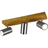 TRIO Lighting Marley takspotlight, matt nickel, 3 lampor Marley, dimbar, Ljust trä, Vardagsrum / matsal, Trä, Modern, Spotlight