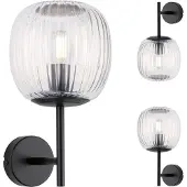 Paulmann vägglampa badrum RUYA E14 max. 20W IP44 230V matt svart / glas