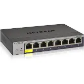 Netgear Smart GS108Tv3 - Switch - smart - 8 x 10/100/1000 - skrivbordsmodell, väggmonterbar - Likström