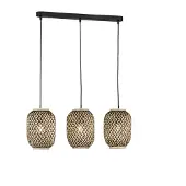 FISCHER&HONSEL GMBH Hänglampa Hummel, dimbar, Ljust trä, Vardagsrum / matsal, Bambu, Pendellampa