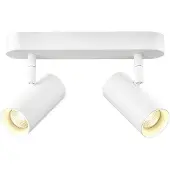 SLV takspotlight Noblo, vit, dimbar till varm, längd 24 cm, Vitt / opal, Vardagsrum / matsal, Aluminium / grå / zink, Modern, LED-taklampa