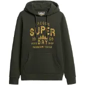 Superdry för män. M2014366A Grön Work Shop-luvtröja (XXL), Casual, Bomull