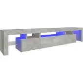 vidaXL Tv-bänk med LED-belysning betonggrå 215x36,5x40 cm