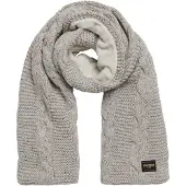 Superdry för kvinnor. W9310068A Grå stickad halsduk med åttor (OSFA), Casual