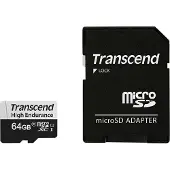 Transcend High Endurance 350V microSDXC-Kort 64 GB Class 10, UHS-I inkl. SD-adapter