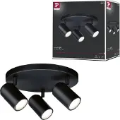 Paulmann Zyli, Nedtryckbar spotlight, GU10, 3 lampor, 230 V, Svart