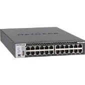 Netgear M4300-24X - Switch - L3 - Administrerad - 24 x 10 Gigabit Ethernet + 4 x delad 10 Gigabit SFP+ - främre till bakre luftflöde - rackmonterbar