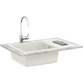 vidaXL Diskho Vit 780 x 500 mm 80% Kvarts och 20% Resin