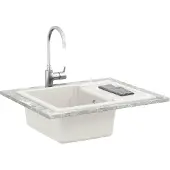 vidaXL Diskho Vit 620 x 500 mm 80% Kvarts och 20% Resin