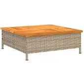 vidaXL Skydd för parasollfot beige 70x70x25cm konstrottning och akacia