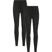 Mountain Warehouse Dam Fleecefodrade Termoleggings (2-pack) (Svart)