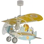 DALBER Barnrum pendellampa Lion Plane, dimbar, Multifärgad, Barnrum, Trä, Pendellampa