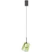 Paul Neuhaus Glas pendellampa Zula, Grön, Vardagsrum / matsal, Glas, Modern, Pendellampa
