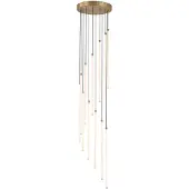 Searchlight Pendellampa Flare, dimbar, Mässing / guld, Vardagsrum / matsal, Metall