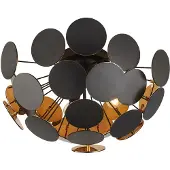 Searchlight Taklampa Discus, dimbar, Svart, Vardagsrum / matsal, Syntetmaterial, Modern, Taklampa