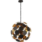 Searchlight Hänglampa Discus, dimbar, Svart, Vardagsrum / matsal, Syntetmaterial, Modern, Pendellampa