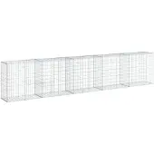 vidaXL Gabionkorg med skydd 500x50x100 cm galvaniserat järn