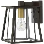 Franssen Vägglampa utomhus Walker, Brun / mässing, Glas, Antik, Utomhusvägglampa