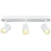 SLV LED-takspotlight Noblo, 3 000 K, vit, längd 40 cm dimbar, Vitt / opal, Vardagsrum / matsal, Aluminium / grå / zink, Modern, LED-taklampa