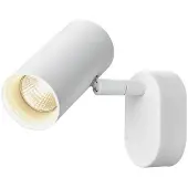 SLV LED-väggspotlight Noblo, 2 700 K, vit, 13 cm, metall dimbar, Vitt / opal, Vardagsrum / matsal, Aluminium / grå / zink, Modern, LED-taklampa