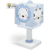 DALBER Bordslampa Baby Jungle, Blå, Barnrum, Syntetmaterial, Bordslampa