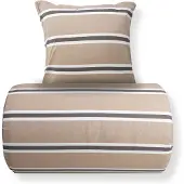 Nordstrand Sänglinne i bomullsflanell 140x220 cm - Beige med ränder