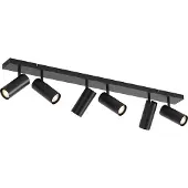 QAZQA Modern taklampa svart 102 cm 6-ljus justerbar - Renna