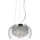 Searchlight Hänglampa Curva, dimbar, Genomskinlig / transpare, Vardagsrum / matsal, Glas, Modern, Pendellampa
