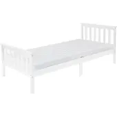 ML-Design Sängbord med lamellstomme 90x200 cm vit furu ML-Design