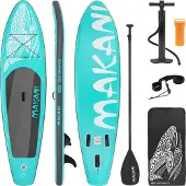 ECD-Germany Uppblåsbar Stand Up Paddle Board Makani 320x82x15 cm turkos inkl. pump och PVC-väska