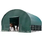 TOOLPORT Vindskydd 6x6m, PVC duk, mörkgrön, förankring expanderbultar