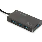 Digitus DA-70240-1 USB-hubb 4 Port USB-A USB 3.0 5 GBit/s Aluminiumhölje Svart DA-70240-1