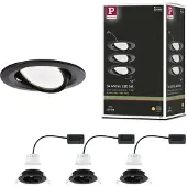 Paulmann 94471 LED-inbyggnadsbelysning Set 3 st LED 18 W Svart (matt)