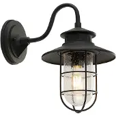 LINDBY Vägglampa utomhus Kyan , dimbar, Svart, Metall, Antik, Utomhusvägglampa