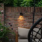 QAZQA Smart utomhusvägglampa svart IP65 inkl. Wifi GU10 50mm - Baleno