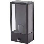 LINDBY Utomhus vägglampa med rörelsesensor Ilana , dimbar, Svart, Rostfritt stål