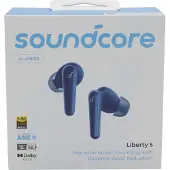 Anker Soundcore Liberty 5 - True wireless-hörlurar med mikrofon - inuti örat - Bluetooth - aktiv brusradering - marinblå