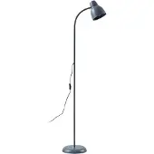 LINDBY Golvlampa Tebbi , Aluminium / grå / zink, Vardagsrum / matsal, Metall, Golvlampa