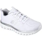 SKECHERS Låg sneaker 'Graceful Get Connected' silver / vit